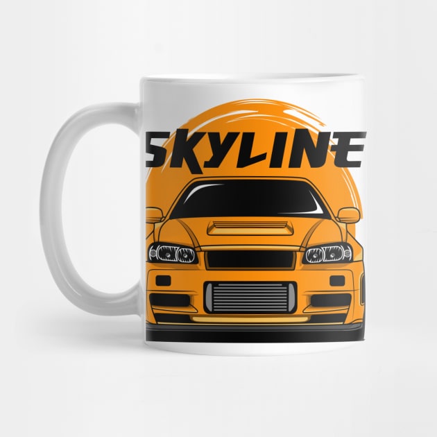 Orange Skyline R34 by GoldenTuners